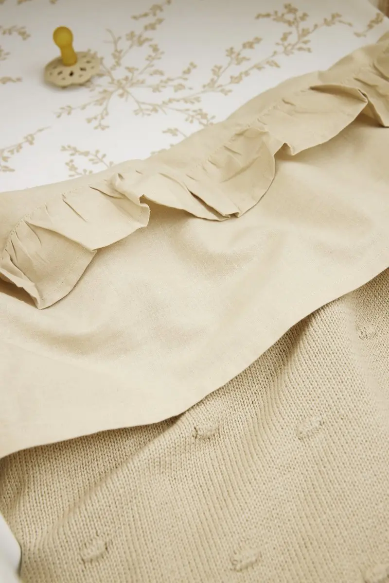 Meyco Baby Ruffle WiegLaken Sand 75x100cm - 0.3 TOG