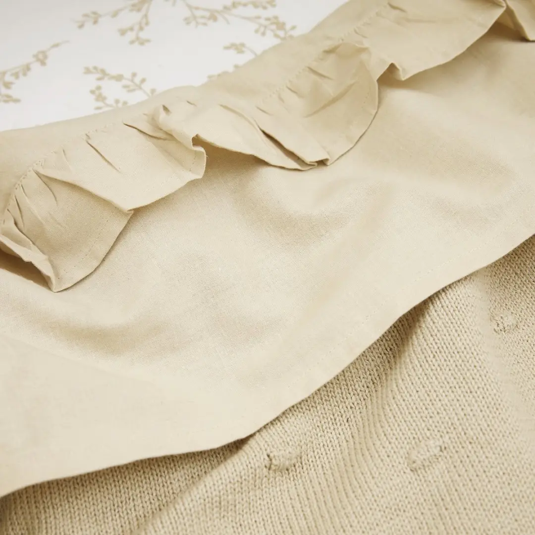 Meyco Baby Ruffle WiegLaken Sand 75x100cm - 0.3 TOG
