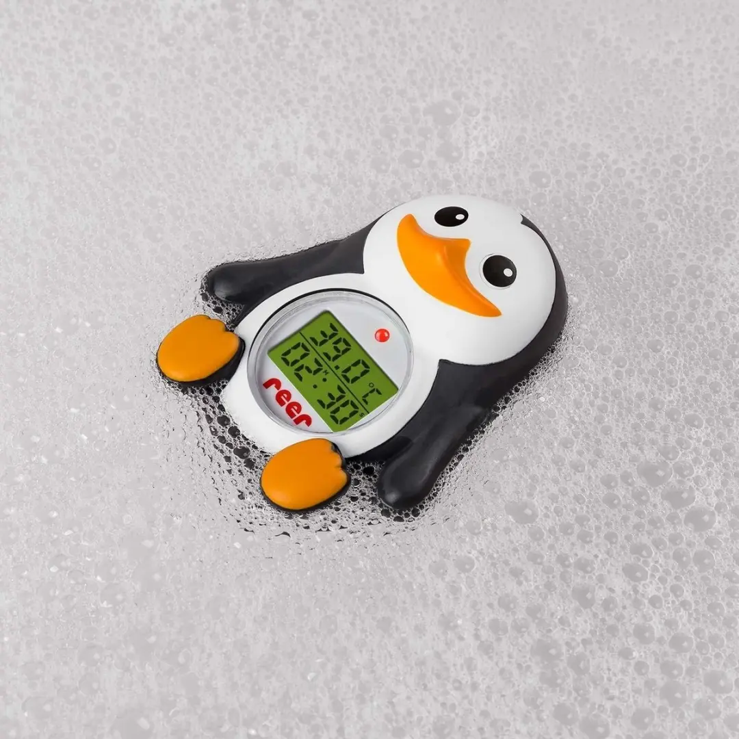 Reer My Happy Pinguïn 2-in-1 Digitale Badthermometer - Black/White