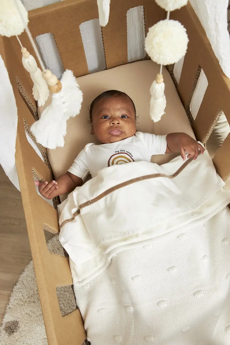 Meyco Baby Knots Wiegdeken 75x100cm - Offwhite - 1.0 TOG