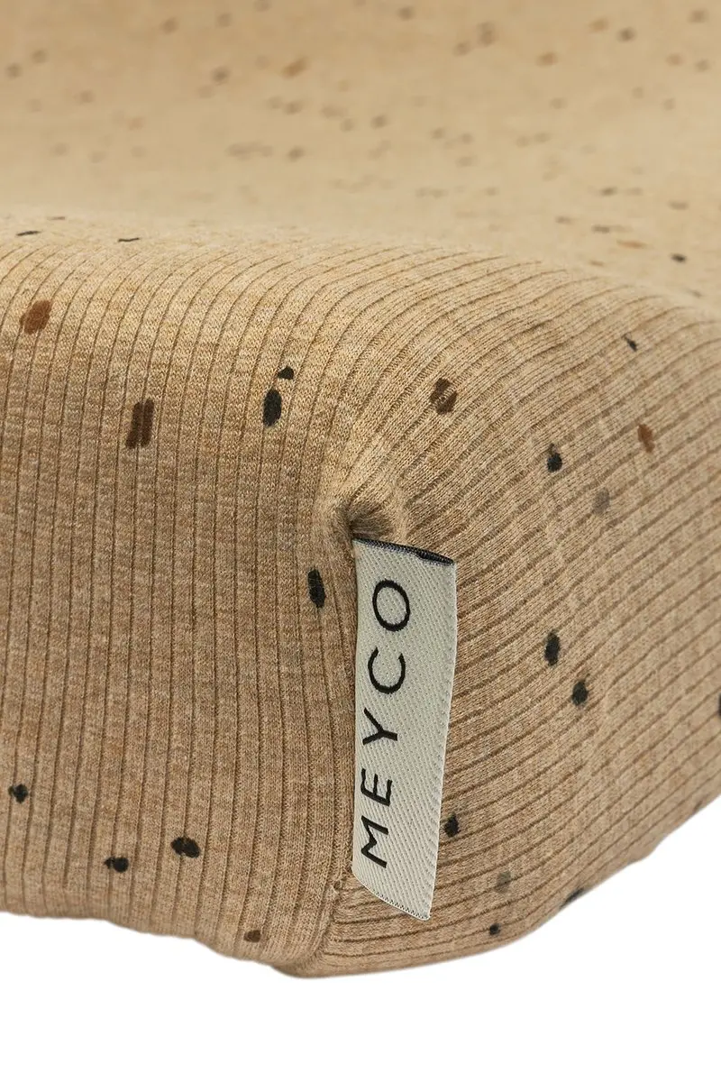 Meyco Baby Rib Mini Spot Aankleedkussenhoes - 50x70cm - Toffee Melange