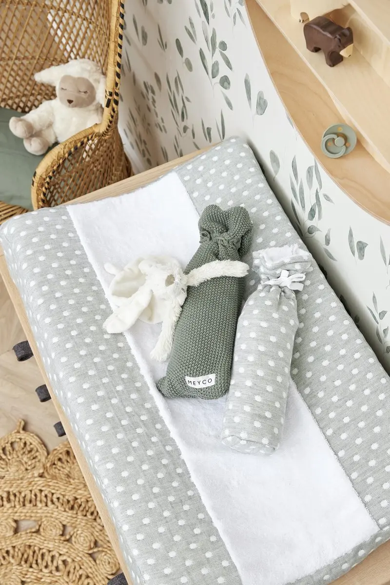 Meyco Baby Little Dots Aankleedkussenhoes 50x70cm - Forest Green