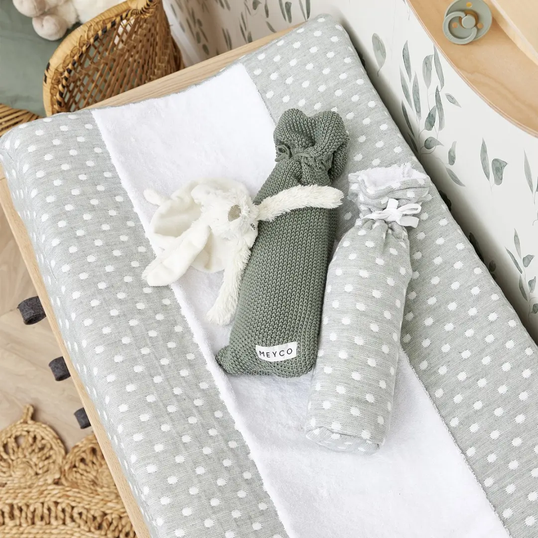 Meyco Baby Little Dots Aankleedkussenhoes 50x70cm - Forest Green