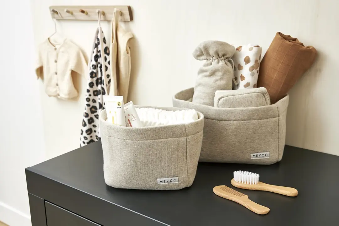 Meyco Baby Knit Basic Commodemandje - Sand Melange Small