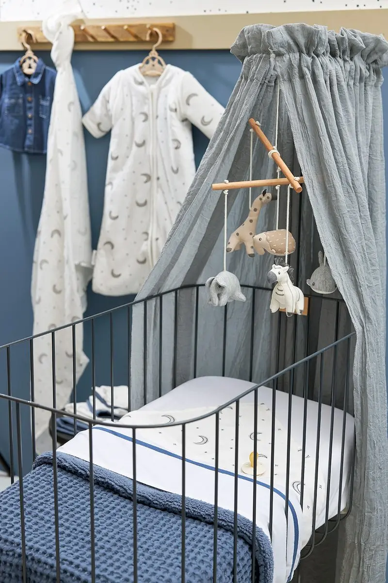 Meyco Baby Bies Ledikantlaken Indigo 100x150cm