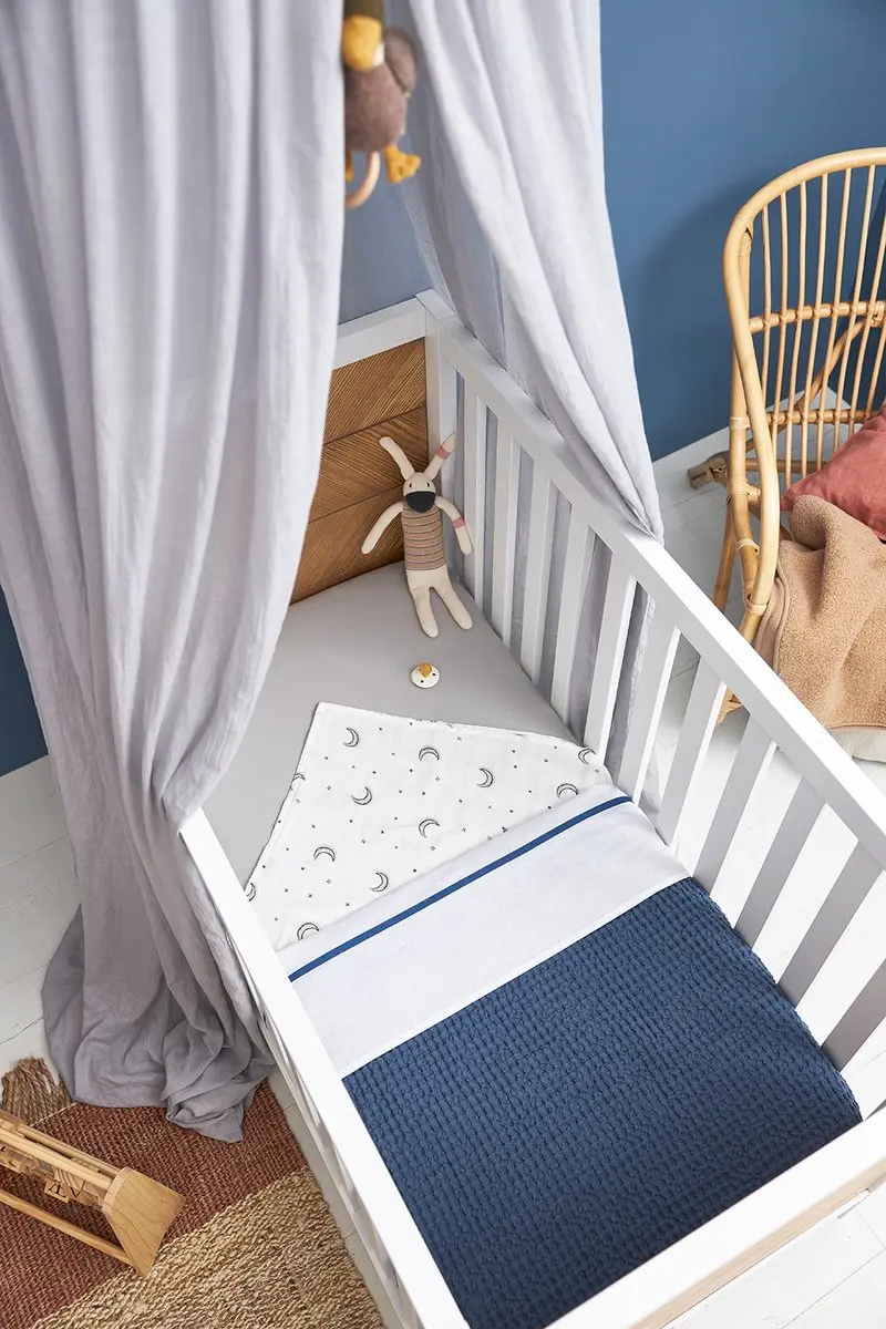 Meyco Baby Bies Ledikantlaken Indigo 100x150cm