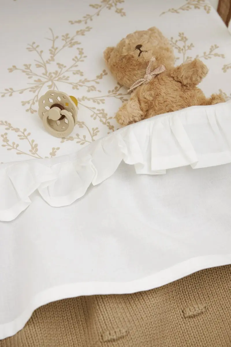 Meyco Baby Ruffle Ledikantlaken 100x150cm - 0.3 TOG - Wit