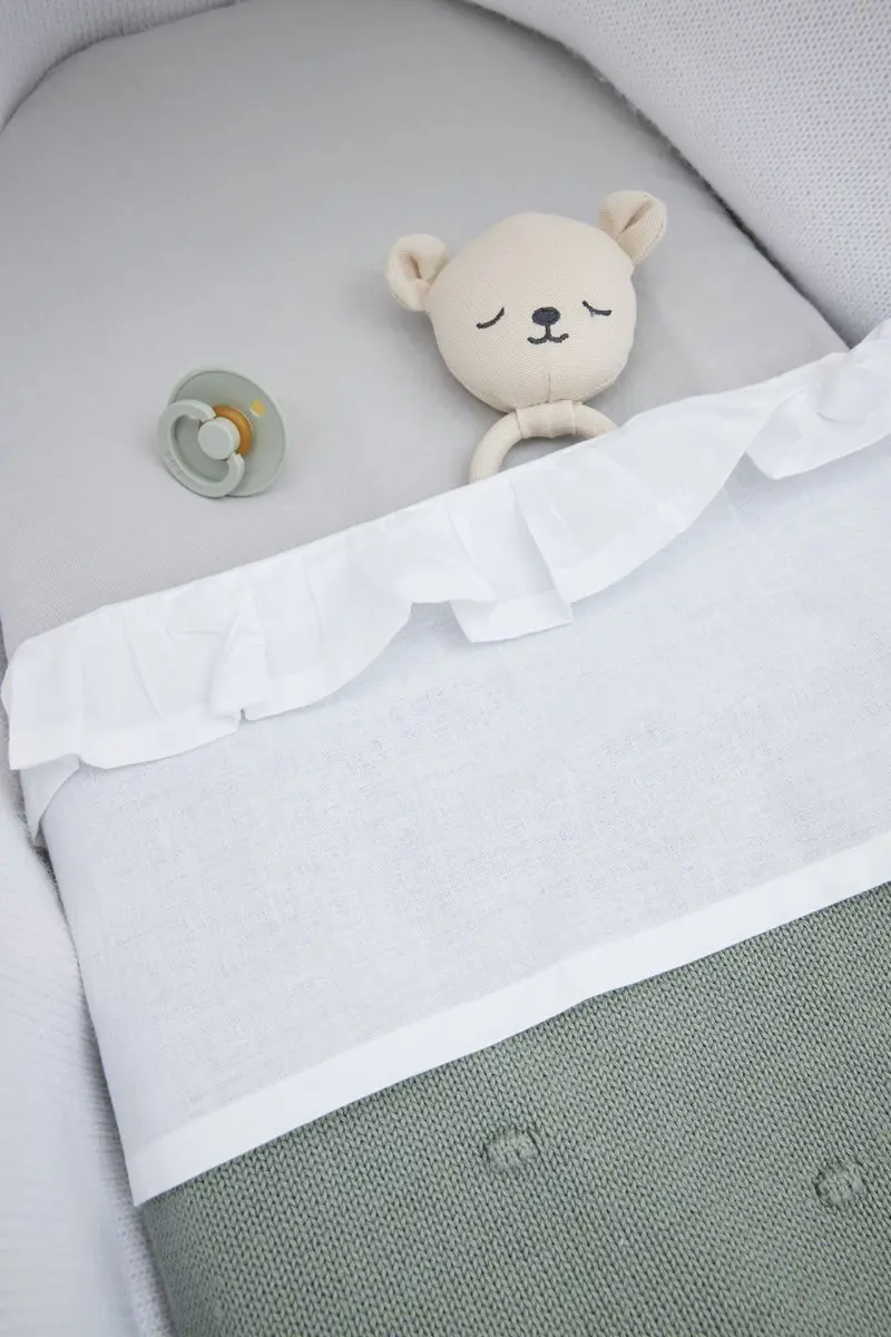 Meyco Baby Ruffle Ledikantlaken 100x150cm - 0.3 TOG - Wit