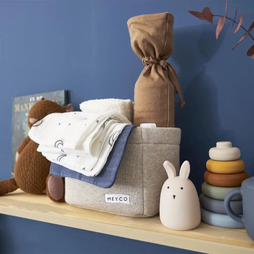 Meyco Baby Moon Monddoekjes Indigo 30x30cm - 3 Stuks