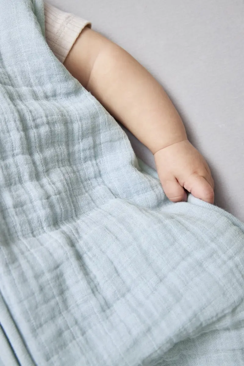 Meyco Baby Uni Babyzomerslaapzak Grey Blue 110cm - 0.5 TOG