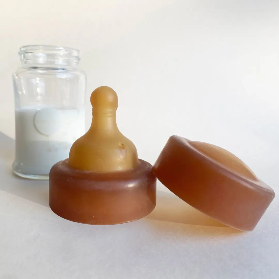 Hevea Wide Neck Babyfles Speen 0-3 Mnd - Geel - Slow Flow