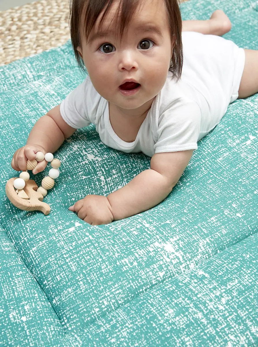 Meyco Baby Fine Lines Boxkleed 77x97cm - Emerald Green