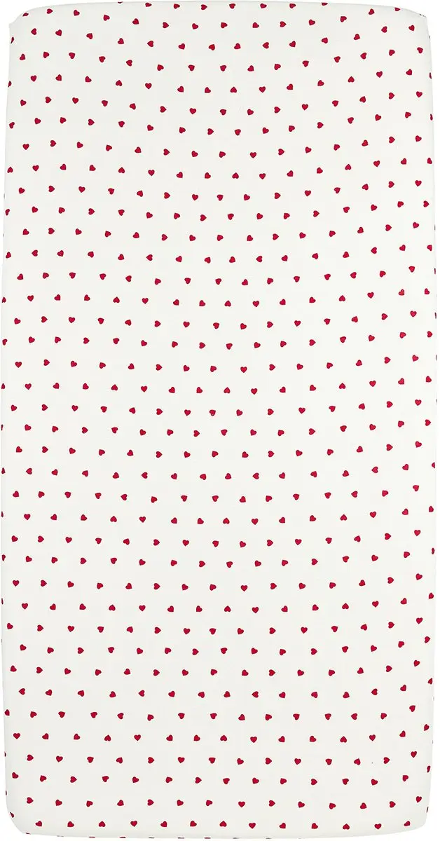 Meyco Baby Sweet Heart Hoeslaken Ledikant 60x120cm - Wit/Rood