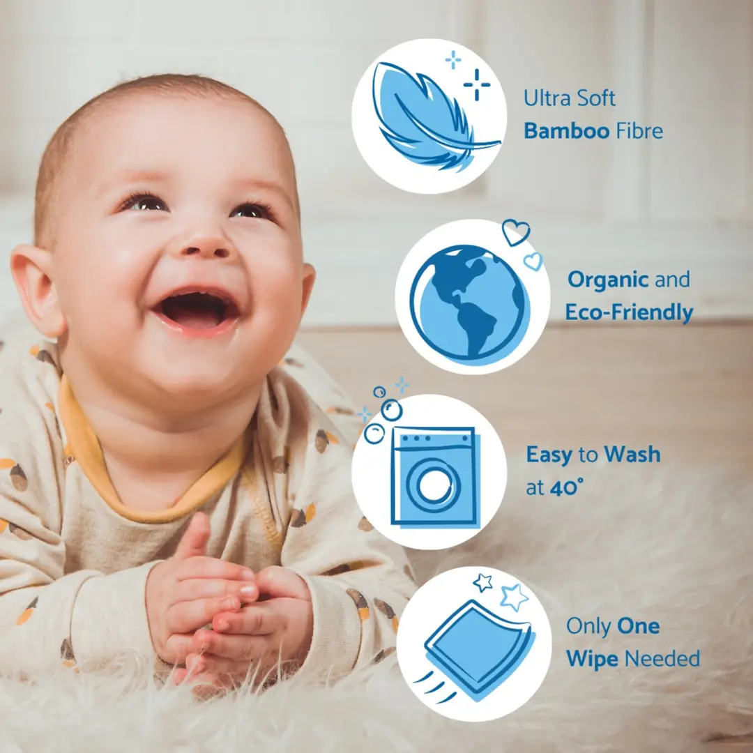 Cheeky Wipes Wasbare Billendoekjes Bamboe Wit - 25 Stuks