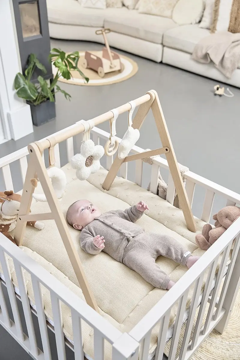 Meyco Baby Knots Boxkleed 77x97cm - Soft Sand