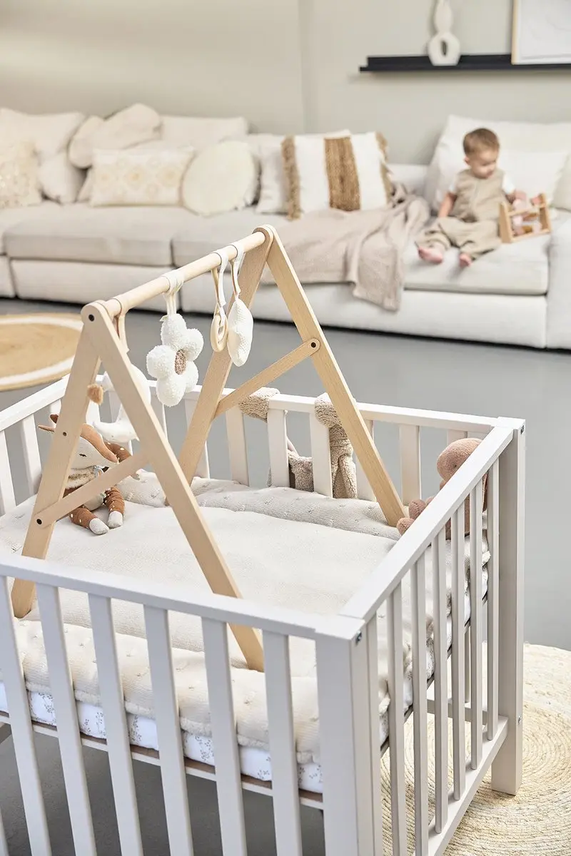 Meyco Baby Knots Boxkleed 77x97cm - Soft Sand