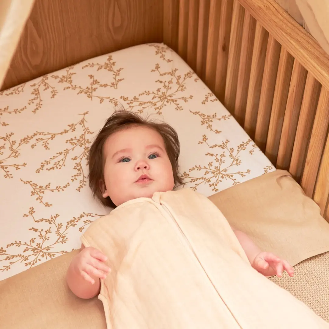Meyco Baby Branches Hoeslaken Boxmatras 75x95cm - Sand - afbeelding 6 van 6