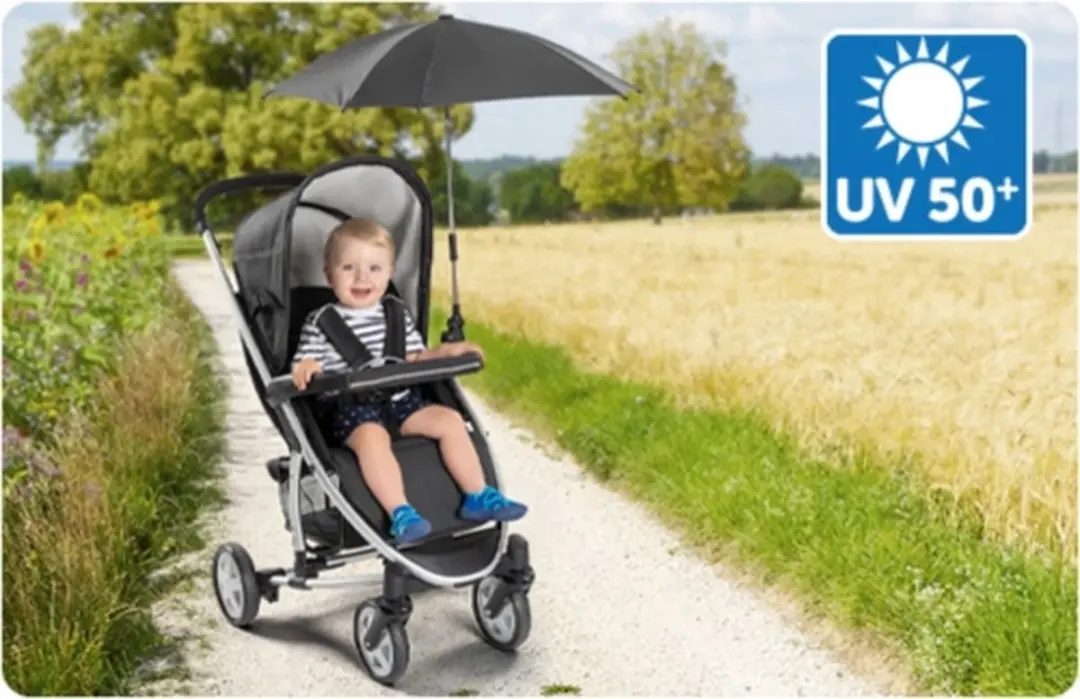 Reer ShineSafe Kinderwagenparasol - Zwart