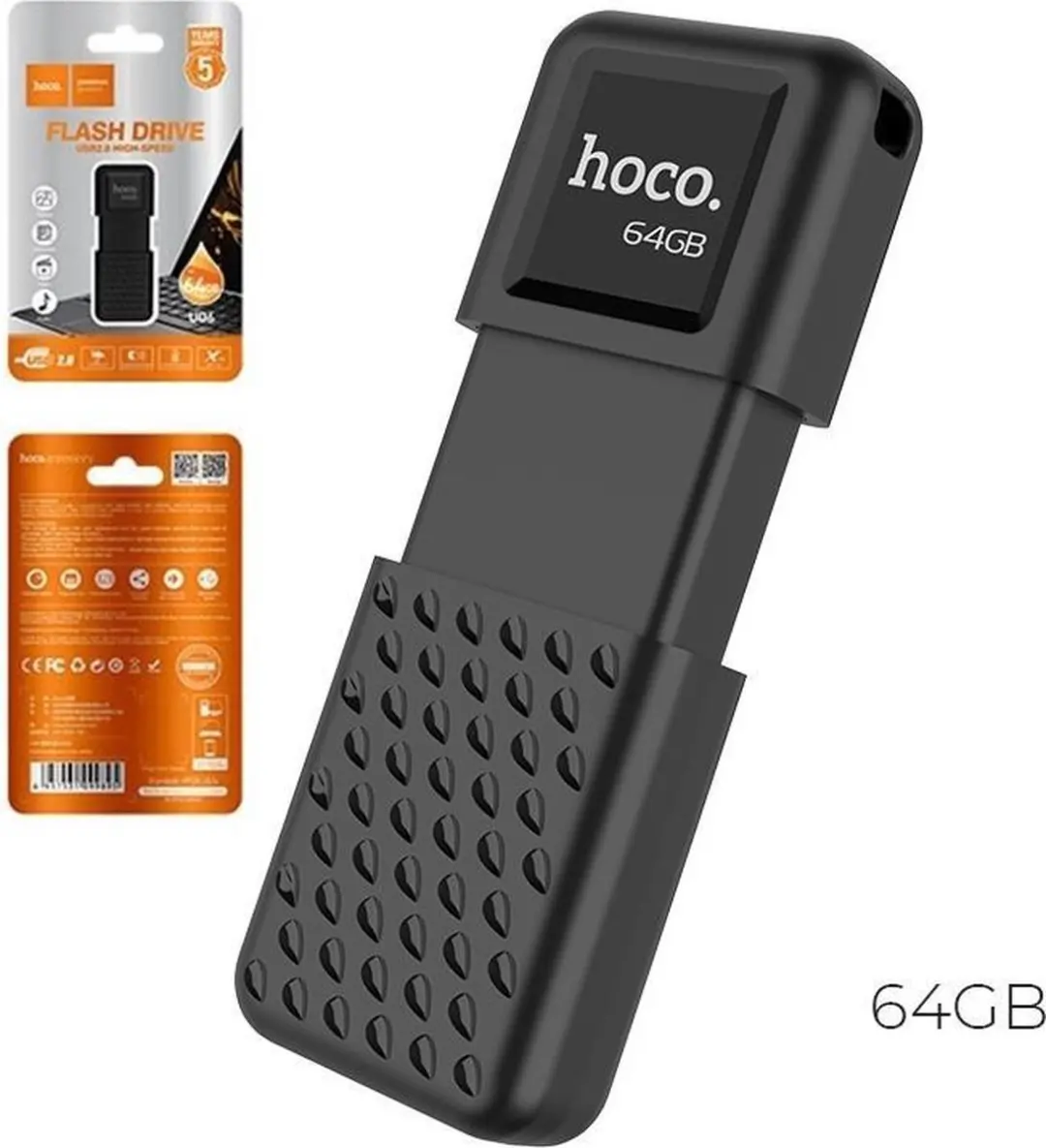 Hoco Premium UD6 64GB USB-stick - Zwart