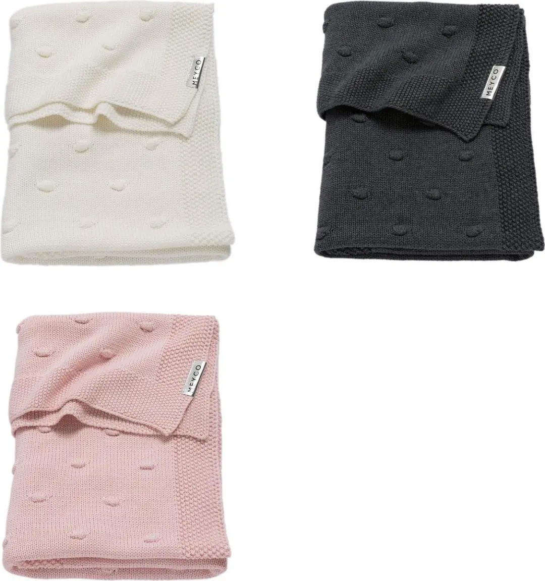 Meyco Baby Knots Wiegdeken 75x100cm - 1.0 TOG - Roze