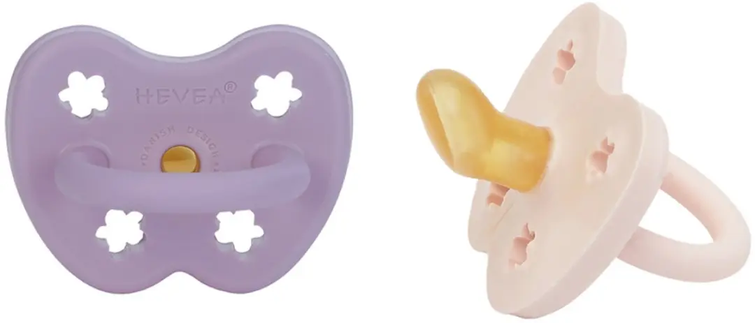 Hevea Orthodontische Speen Two-Pack - 2 Stuks - Powder Pink & Lavender