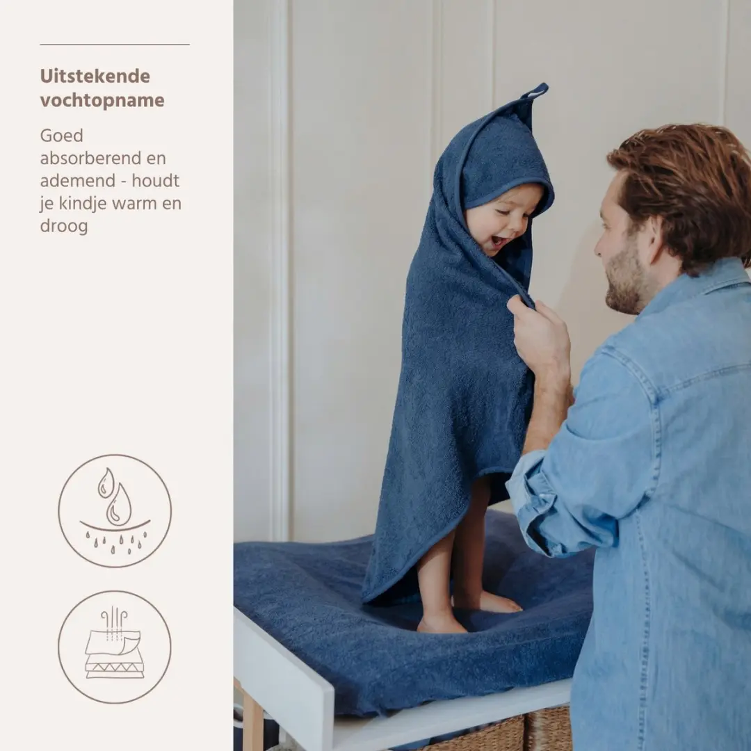 Meyco Baby Uni Badcape Indigo 75x75cm