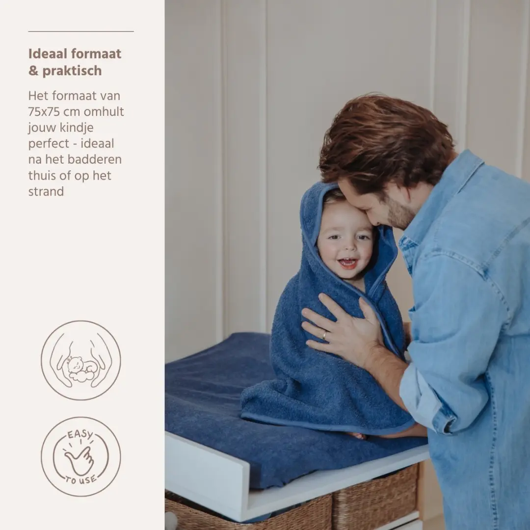 Meyco Baby Uni Badcape Indigo 75x75cm