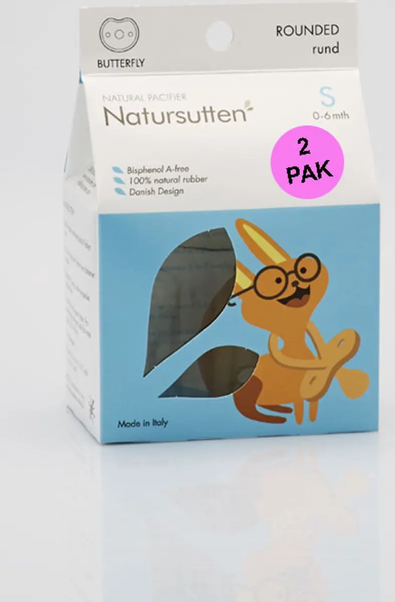 Natursutten Rubberen Fopspeen Vlinder Schild Kers - 2 Stuks