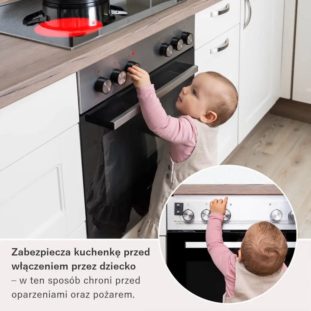 Reer Kinderbeveiliging Kookplaatknoppen Magnetisch - Transparant/Wit