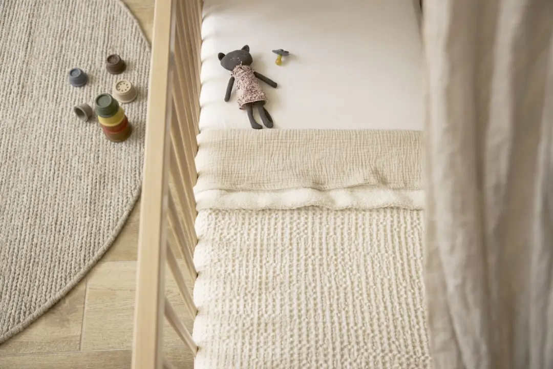 Meyco Baby Wafel Teddy Deken 100x150cm - 2.0 TOG - Nature