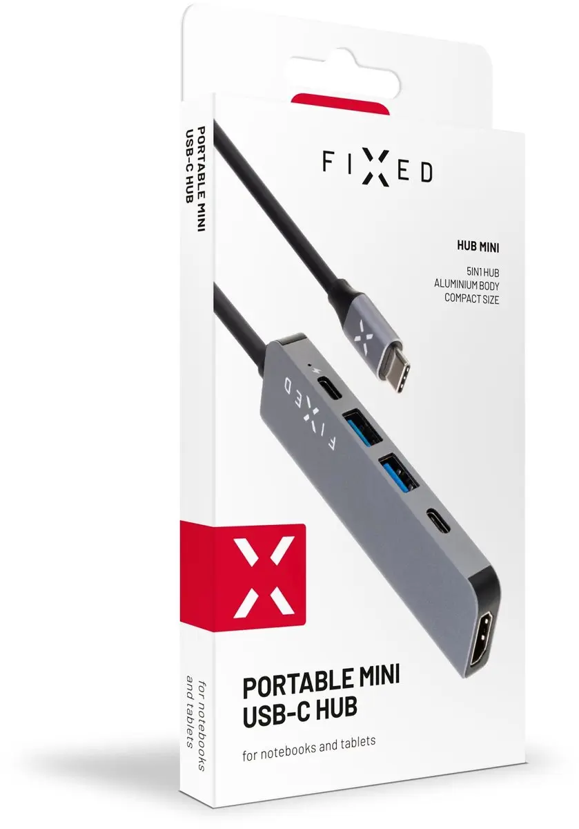 FIXED HUB Mini 5-in-1 USB-C Hub – Space Gray