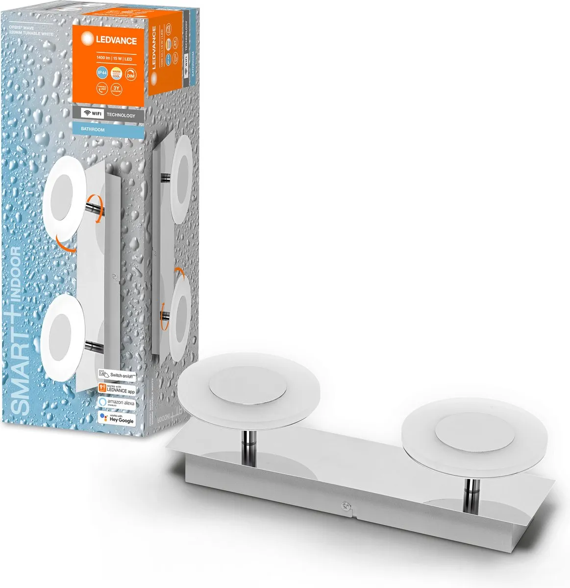 LEDVANCE Armatuur BATHROOM DECORATIVE CEILING WIFI 15W - Tunable White - Zilver