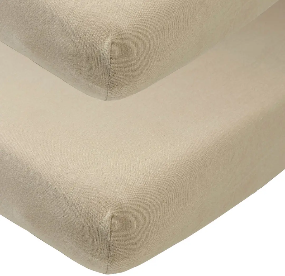 Meyco Baby Uni Hoeslaken Co-Sleeper 2-pack - 50x90cm Taupe - afbeelding 6 van 6
