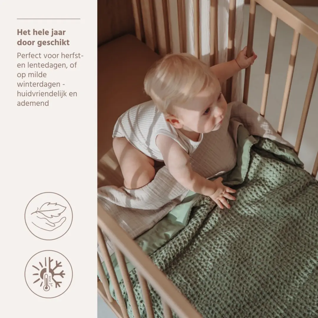 Meyco Baby Wiegdeken Olive Green 75x100cm - 1.0 TOG