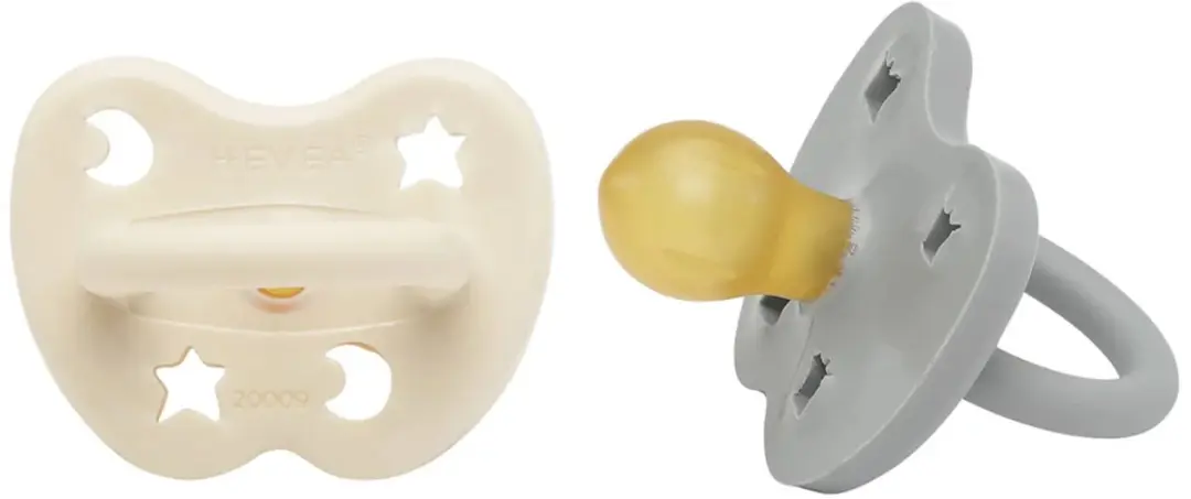Hevea Two-Pack Round Teat 3-36 Maanden - Grijs/Wit