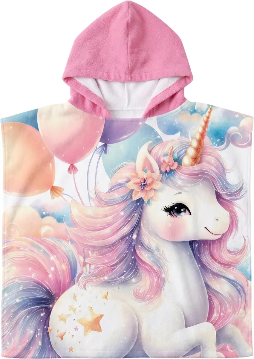Unicorn Poncho - Roze - One Size