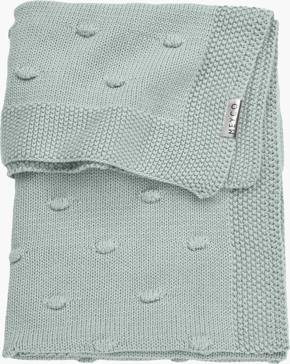 Meyco Baby Knots Wiegdeken Stone Green 75x100cm