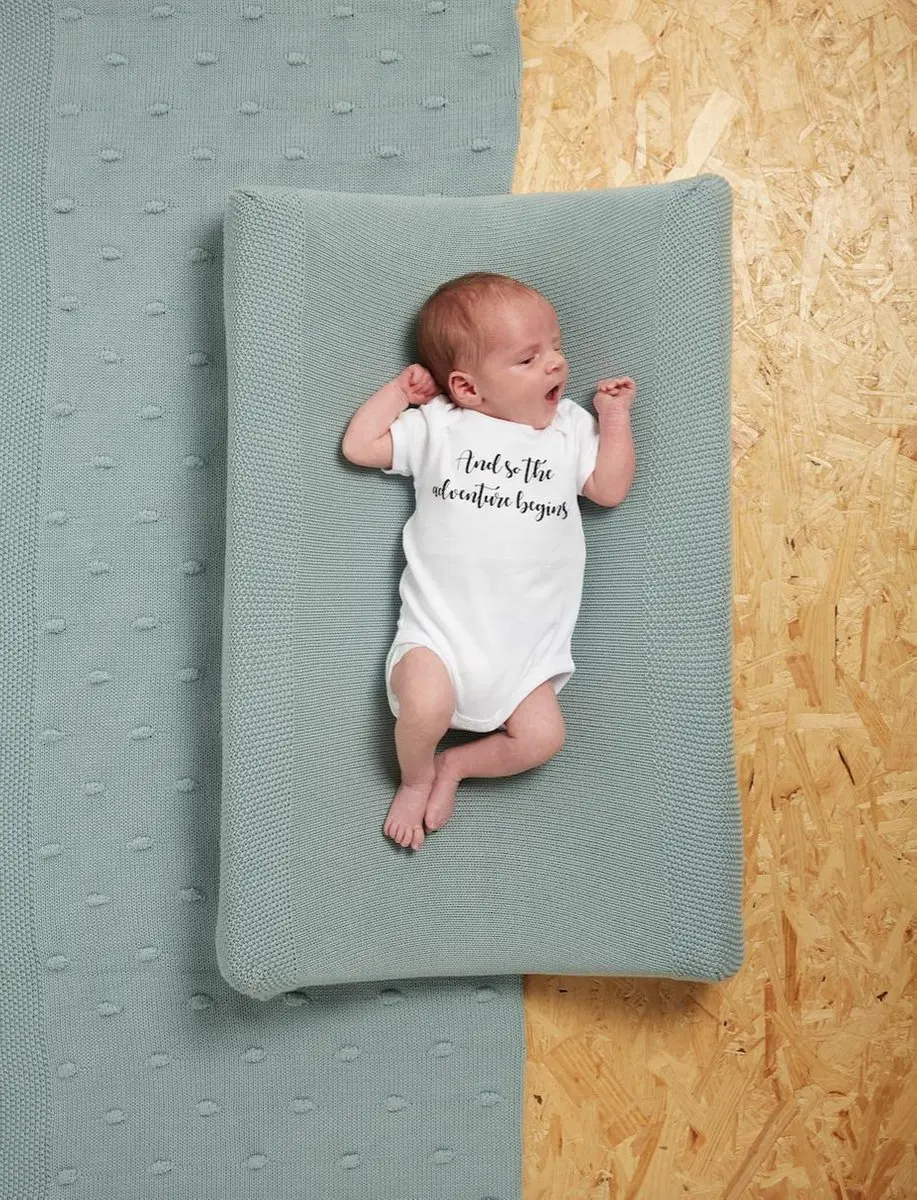 Meyco Baby Knots Wiegdeken Stone Green 75x100cm - 1.0 TOG