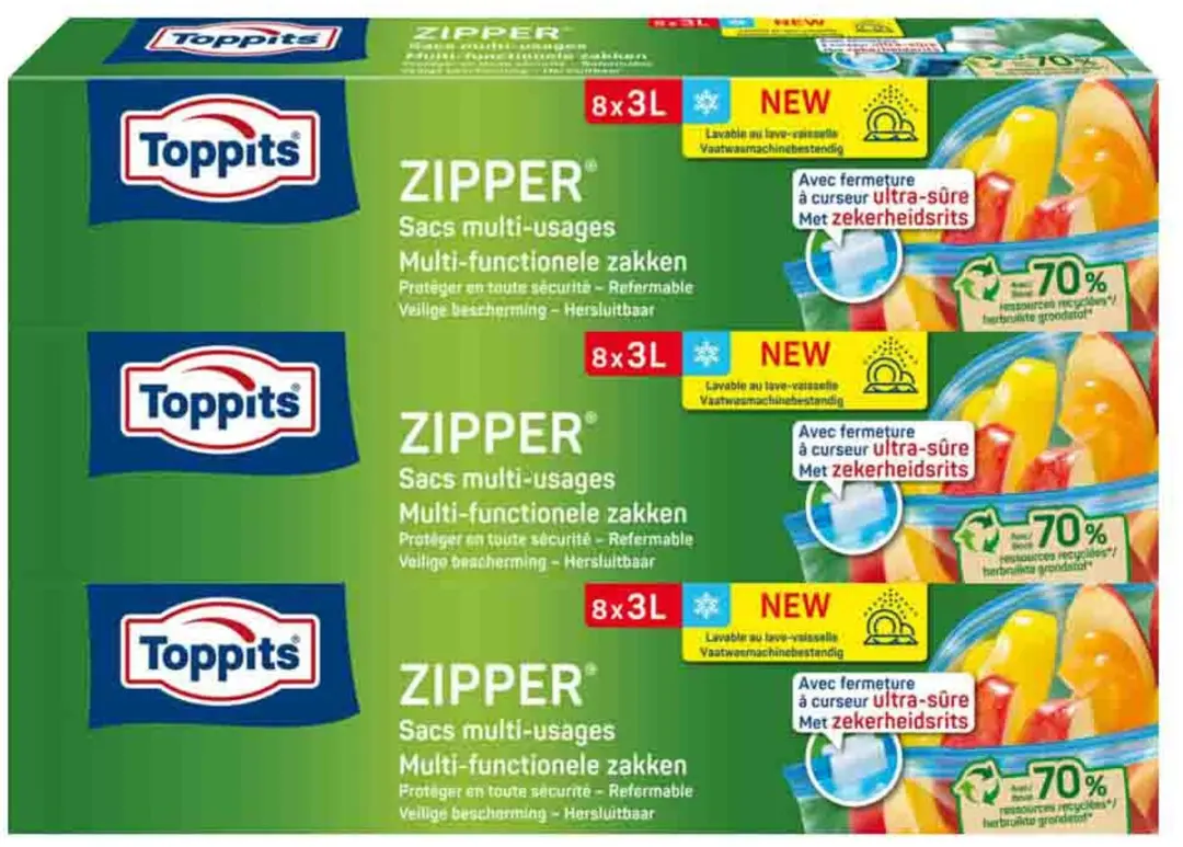 Toppits Zipper Multi Zakken 3L