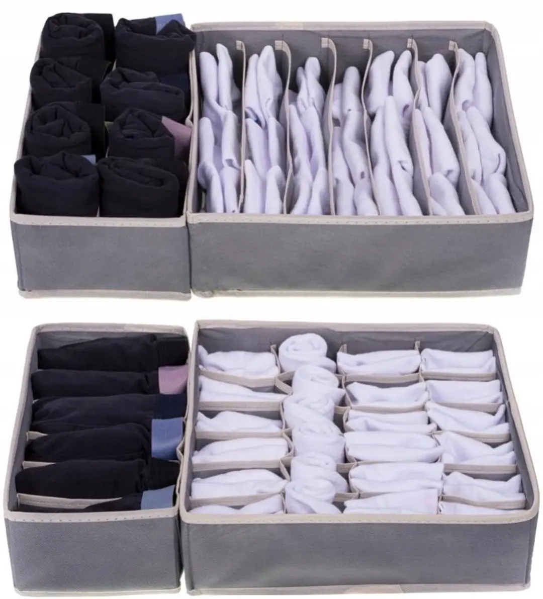 BK Ladeorganizer 4 Stuks - Grijs - Stapelbaar