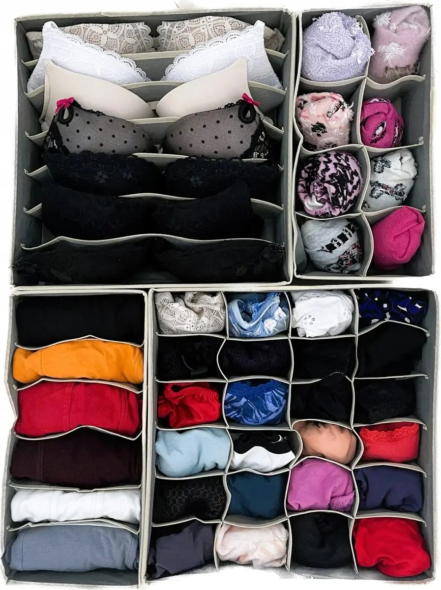 BK Ladeorganizer 4 Stuks - Grijs - Stapelbaar