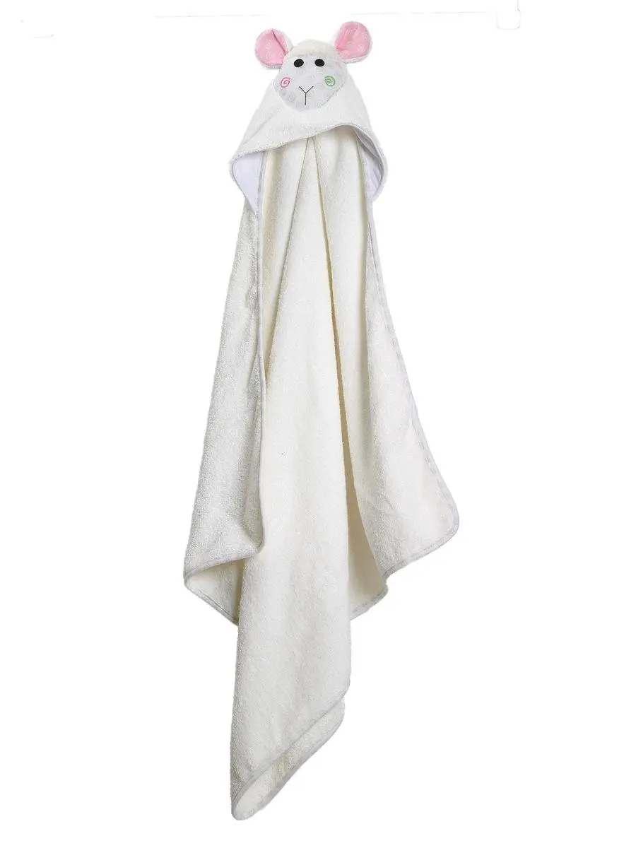 Zoocchini Baby Badcape Lola the Lamb - Wit 75x75