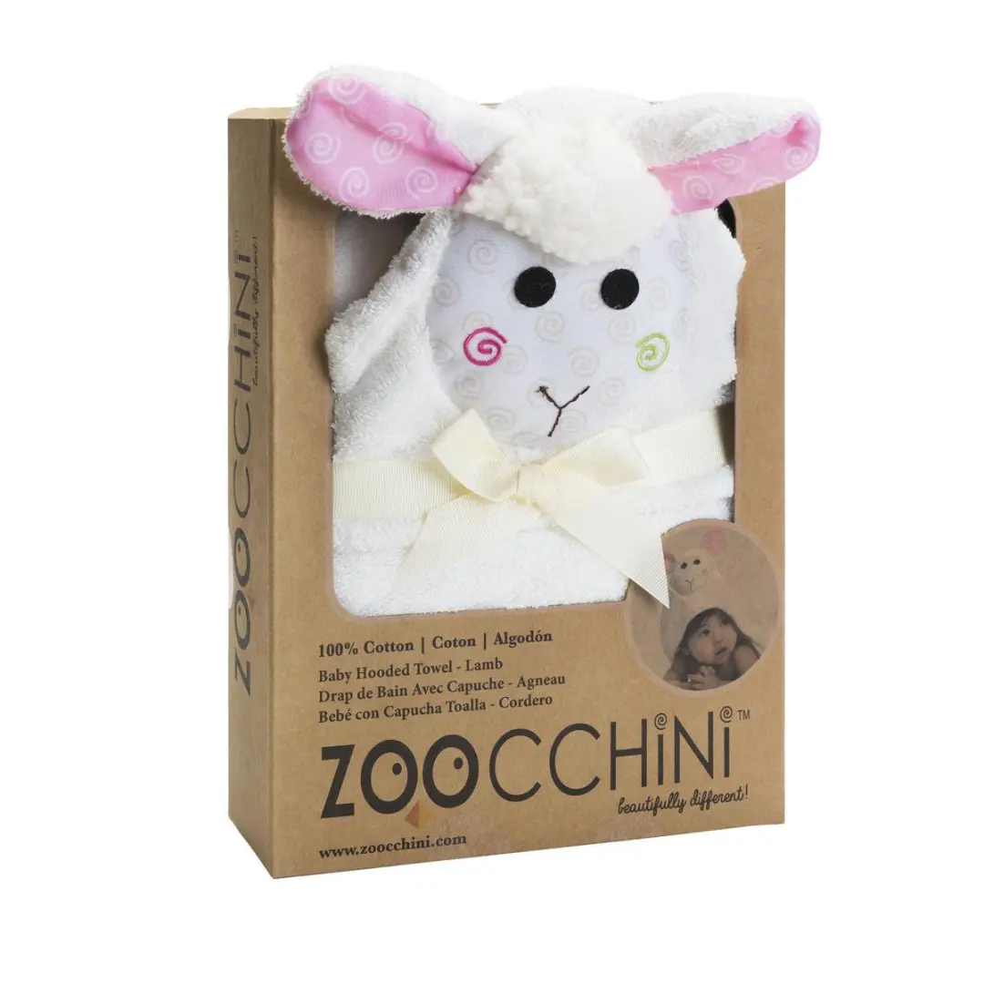 Zoocchini Baby Badcape Lola the Lamb - Wit 75x75
