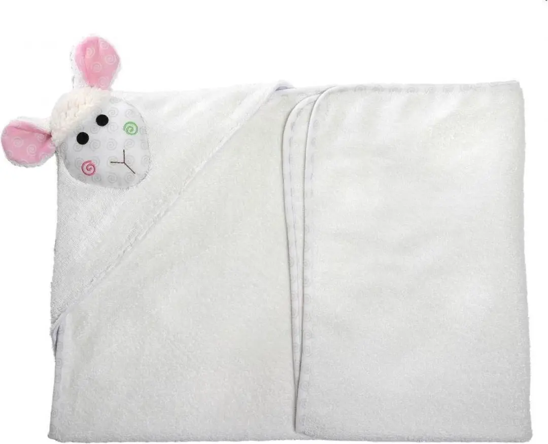 Zoocchini Baby Badcape Lola the Lamb - Wit 75x75