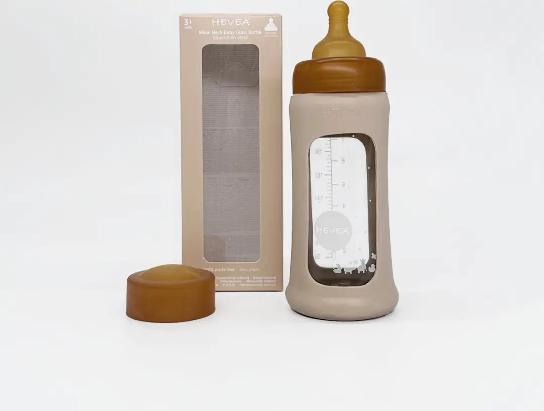Hevea Wide Neck Babyfles 250ml - Sand