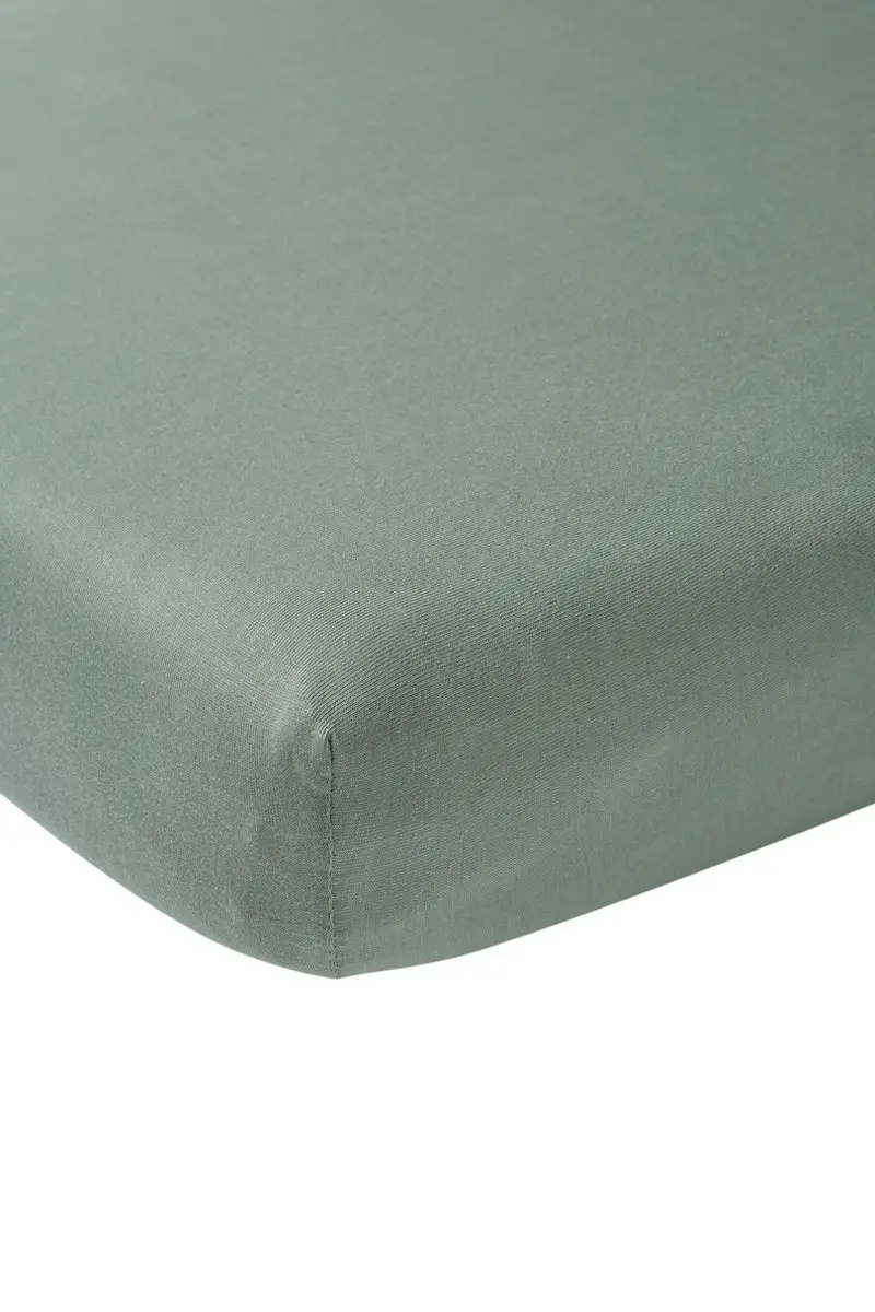 Meyco Baby Uni Hoeslaken Wieg Stone Green 40x80/90cm