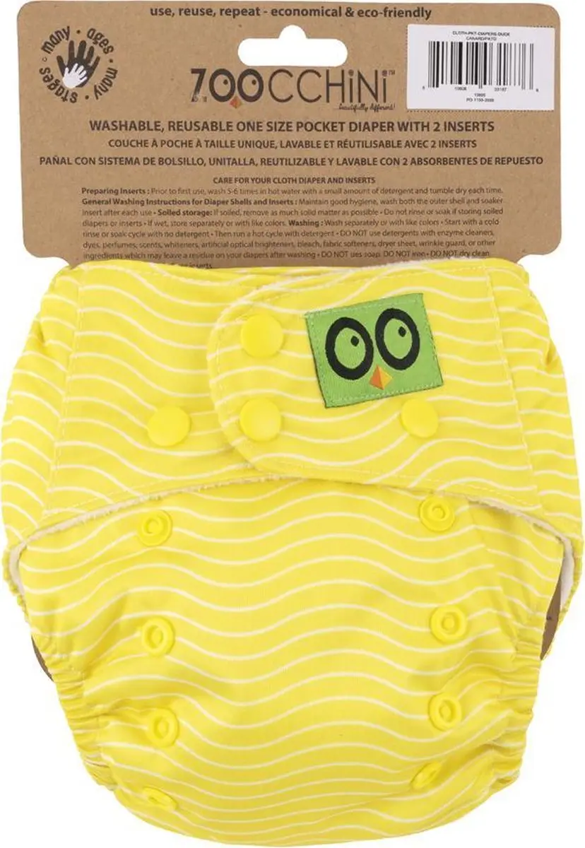 Zoocchini Herbruikbare Luier Puddles the Duck - One Size