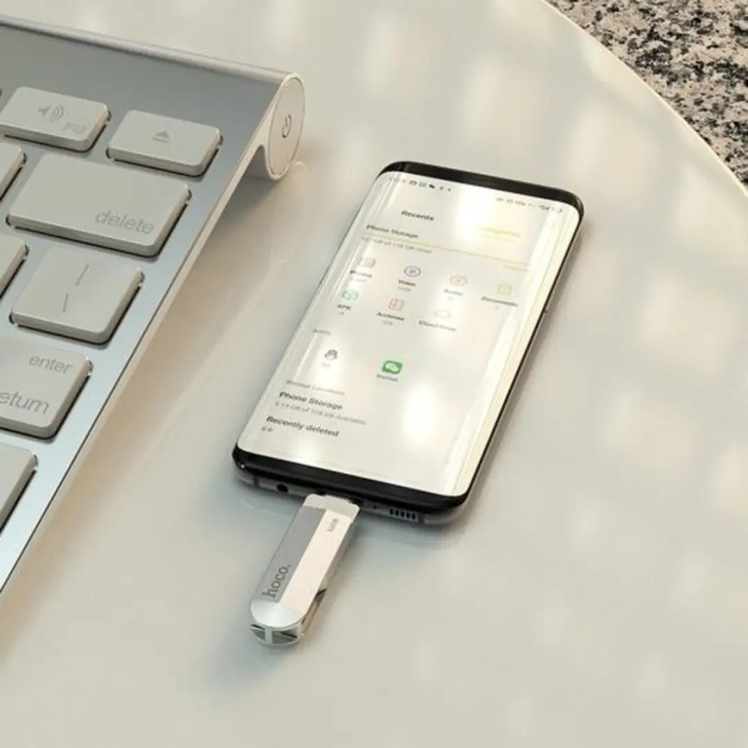Hoco 6931474738677 USB-C & USB 3.0 Stick 128GB - Zilver