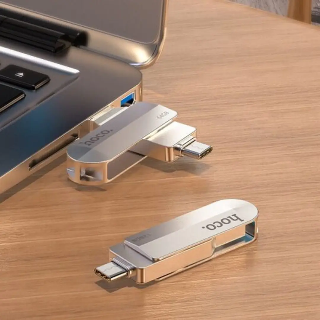 Hoco 6931474738677 USB-C & USB 3.0 Stick 128GB - Zilver