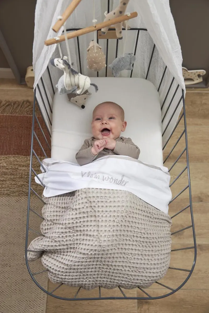 Meyco Baby Wafel Teddy Ledikantdeken 100x150cm - 2.0 TOG - Greige